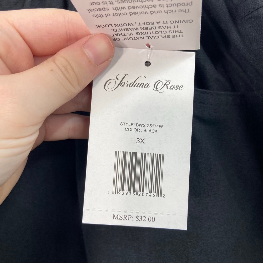 NEW Jordana Rose black pull on pocket relaxed casual 100% cotton shorts 3X - Picture 3 of 7